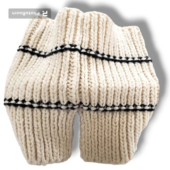 NWOT Wild Fable cream / black knit crochet cowl next tube infinity scarf - Picture 2 of 5